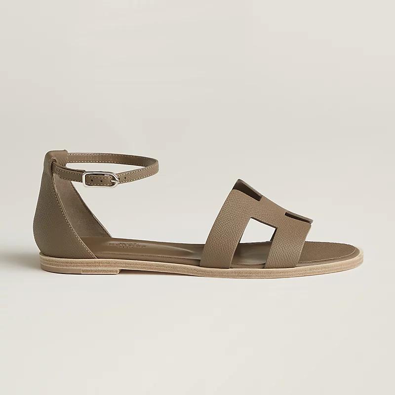 Giày Hermes Santorini Sandal Nữ Nâu